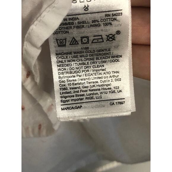 GAP Kids White & Rose Gold Ruffle Sleeve Peplum Blouse - Kids XXL (14/16) - Picture 3 of 6